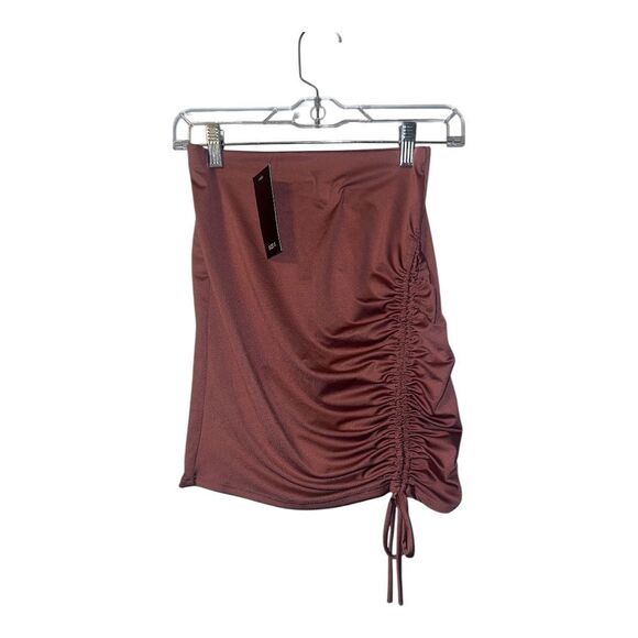 21 Saints Mauve Ruched Bodycon Mini Skirt, Small - Picture 1 of 6
